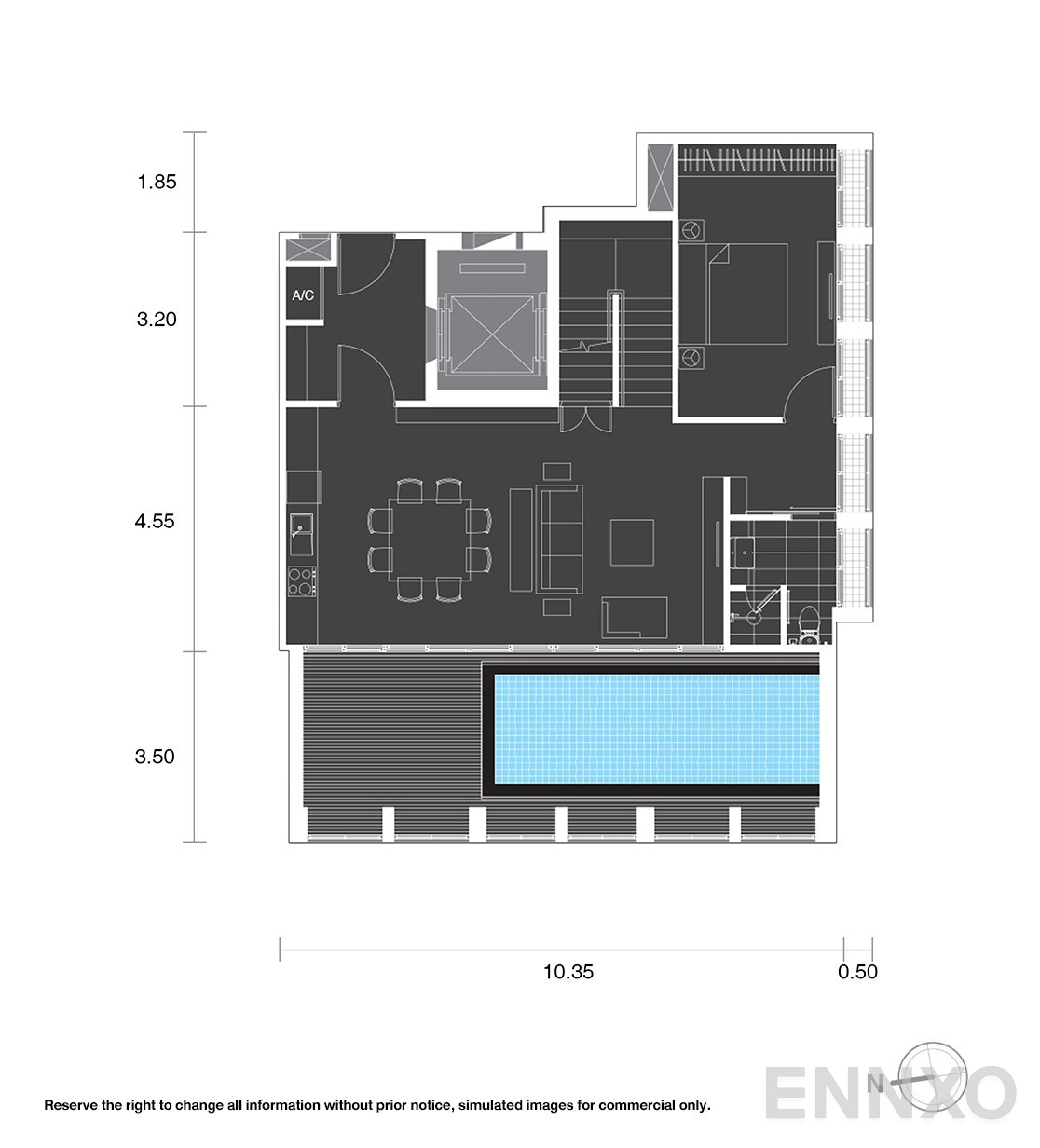 รูปแปลนห้อง D5 ของโครงการ โนเบิล เพลินจิต
