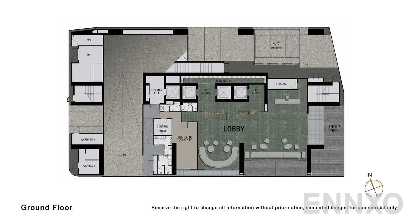 แปลนชั้น Ground Floor ของโครงการ NOBLE STATE 39