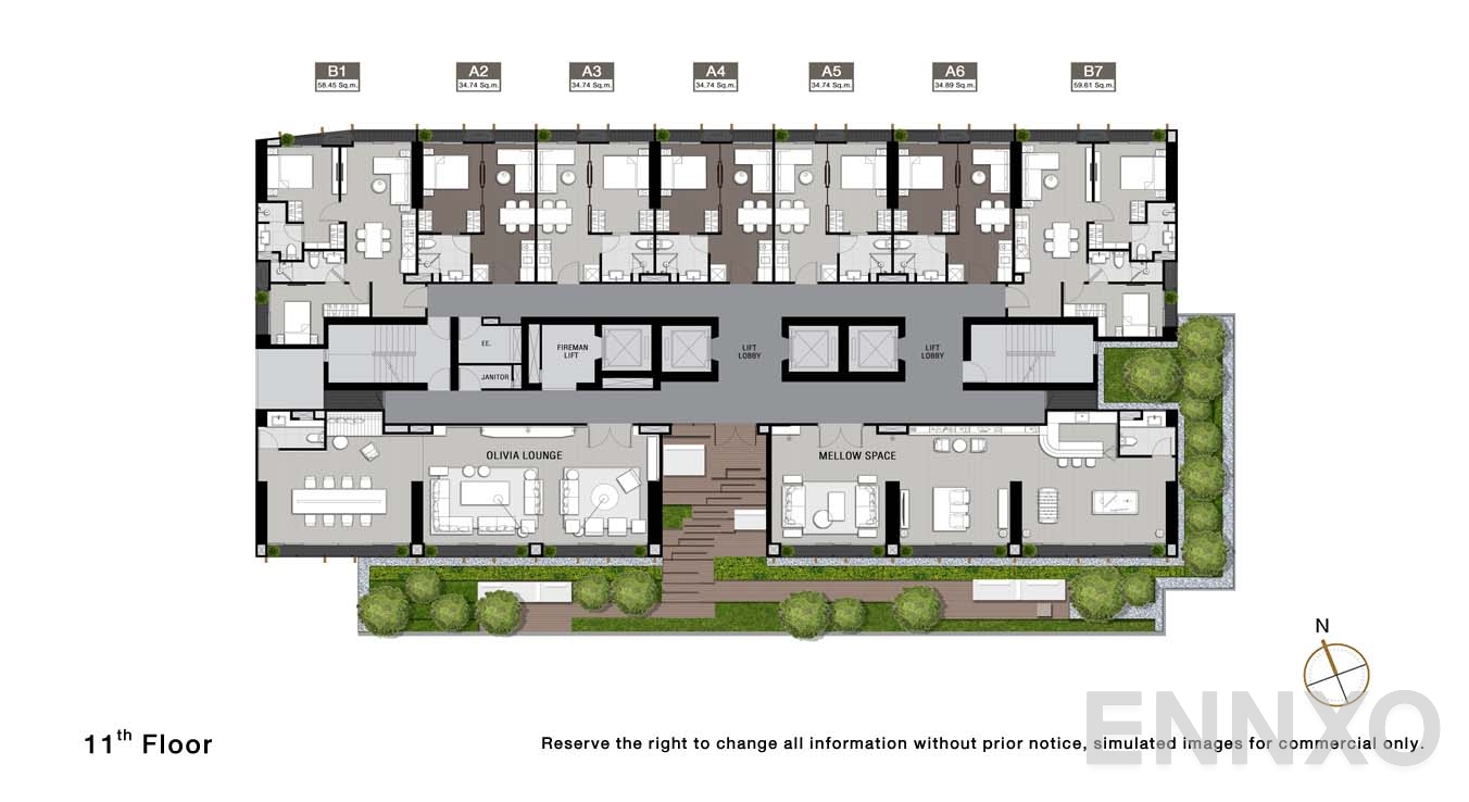 แปลนชั้น 11 Floor ของโครงการ NOBLE STATE 39