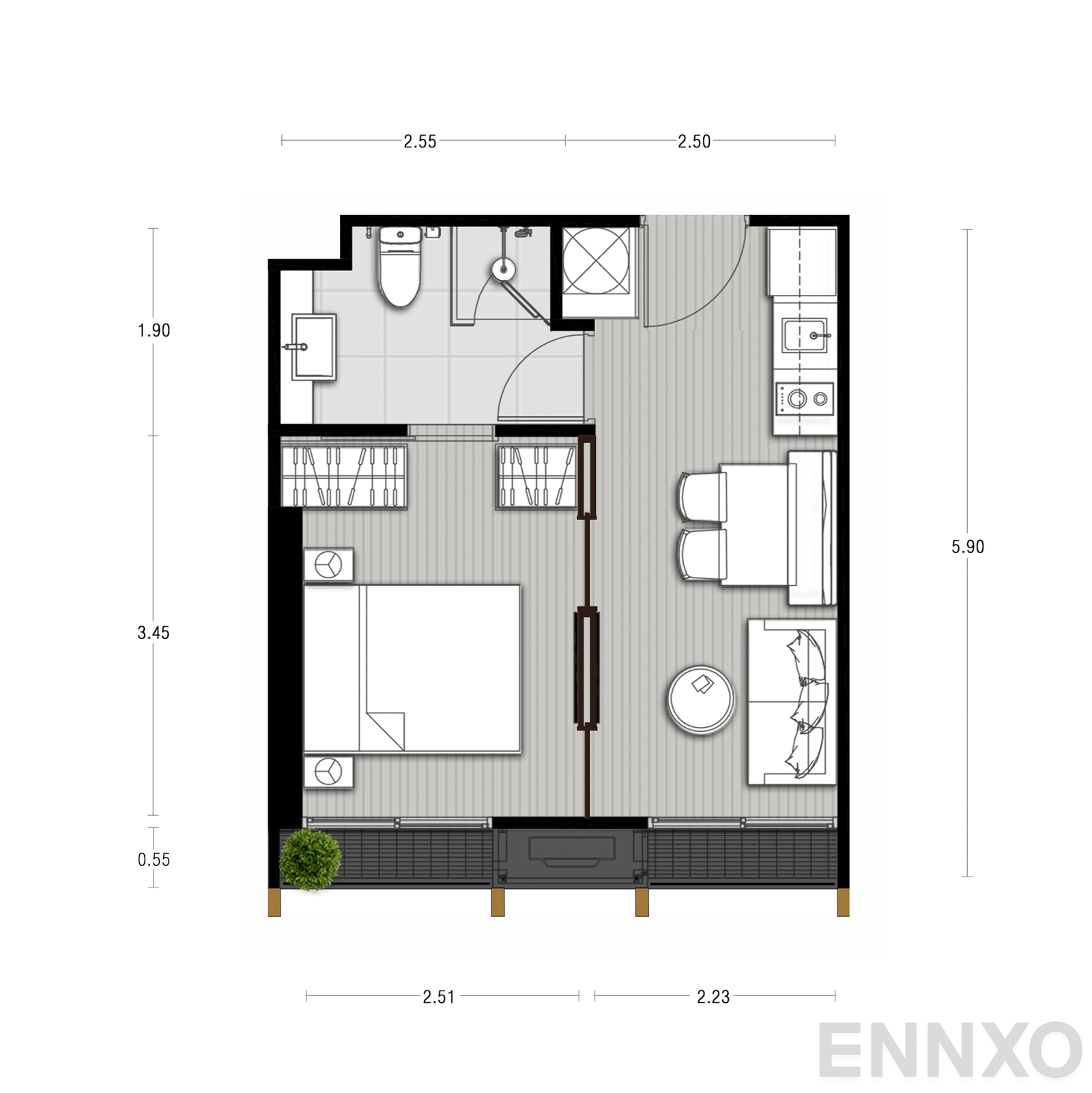 รูปแปลนห้อง A11 ของโครงการ NOBLE STATE 39