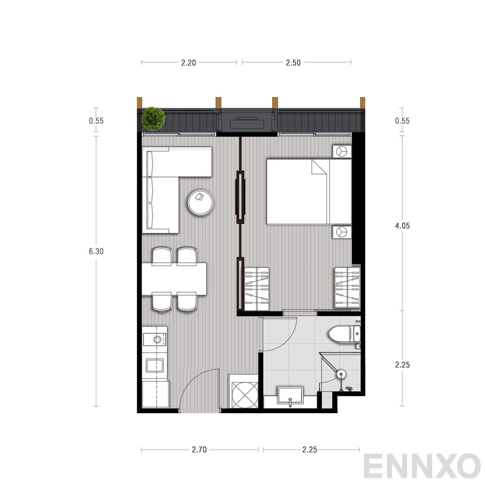 รูปแปลนห้อง A3 ของโครงการ NOBLE STATE 39