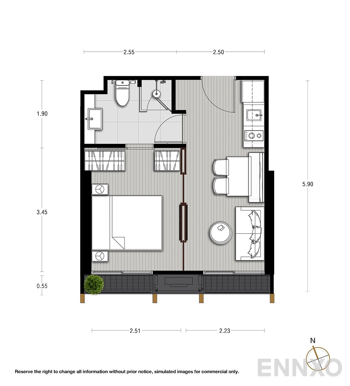 รูปแปลนห้อง A9 ของโครงการ NOBLE STATE 39