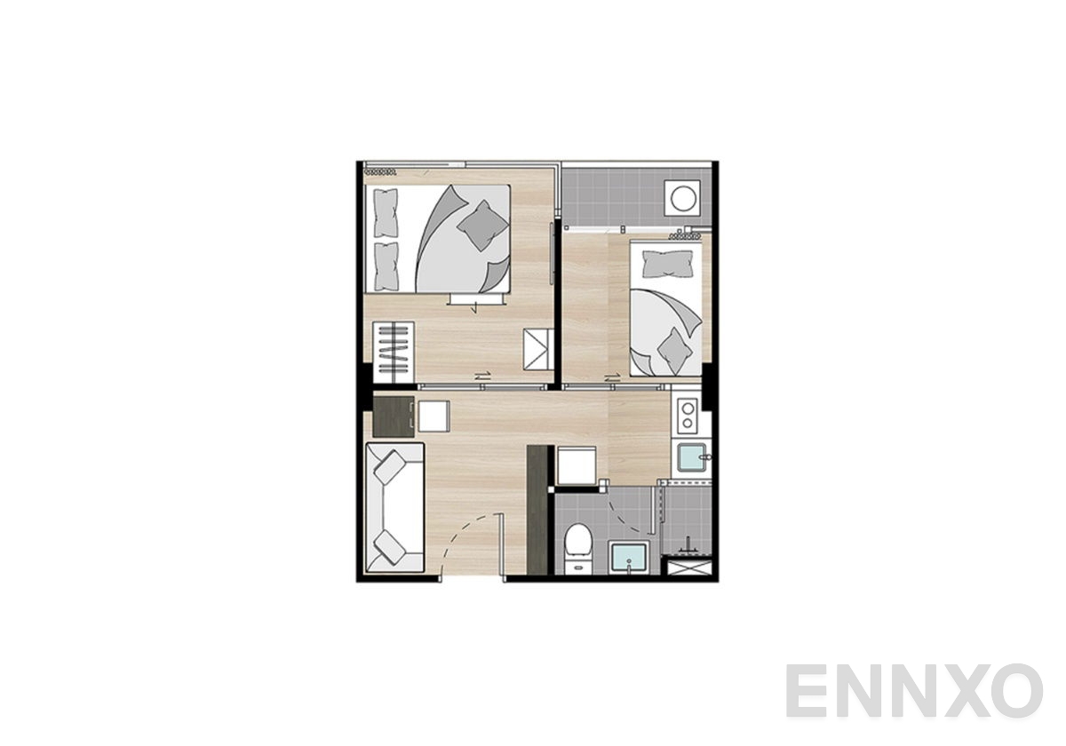 รูปแปลนห้อง Duplex ของโครงการ น็อตติ้ง ฮิลล์ พหล-เกษตร
