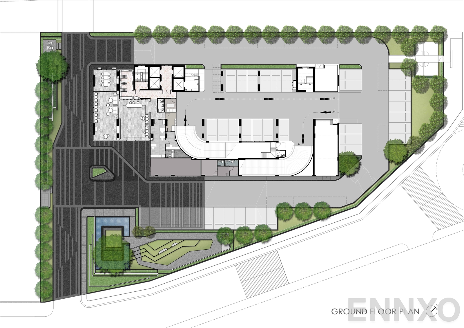 แปลนชั้น Ground Floor Plan ของโครงการ นอตติ้ง ฮิลล์ ระยอง