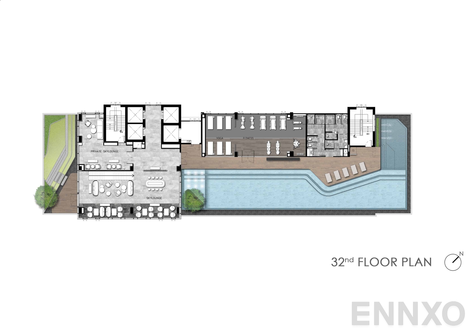 แปลนชั้น 32 Floor Plan ของโครงการ นอตติ้ง ฮิลล์ ระยอง
