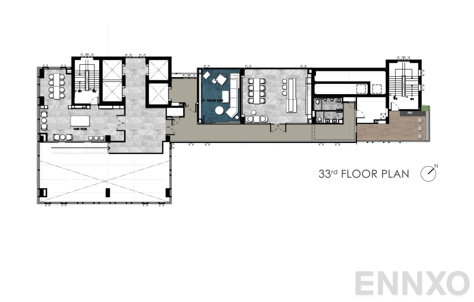 แปลนชั้น 33 Floor Plan ของโครงการ นอตติ้ง ฮิลล์ ระยอง