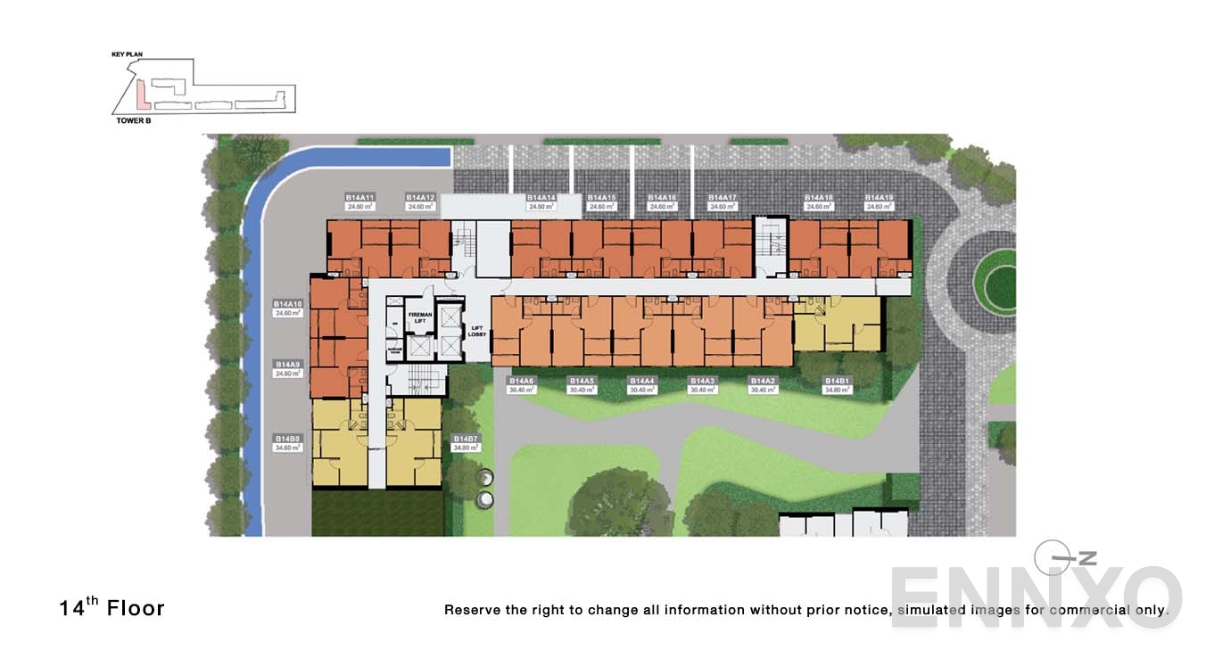 แปลนชั้น 14 Floor ของโครงการ นิว คอนเน็กซ์ ดอนเมือง