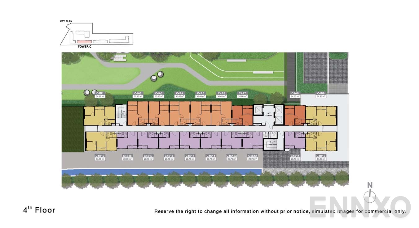 แปลนชั้น 4 Floor ของโครงการ นิว คอนเน็กซ์ ดอนเมือง