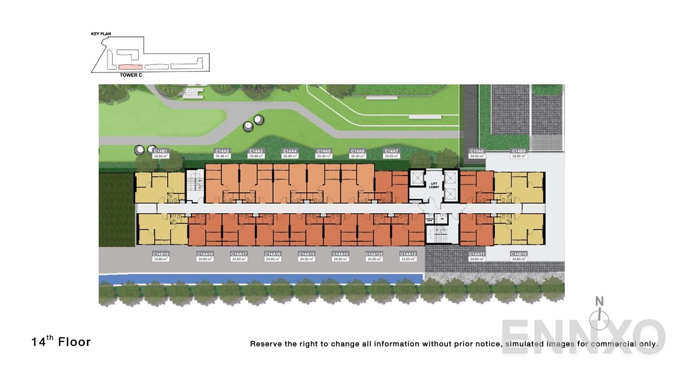 แปลนชั้น 14 Floor ของโครงการ นิว คอนเน็กซ์ ดอนเมือง