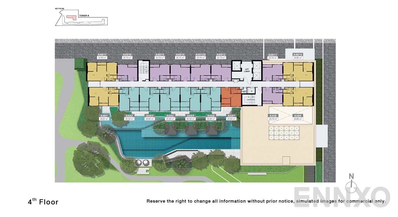 แปลนชั้น 4 Floor ของโครงการ นิว คอนเน็กซ์ ดอนเมือง