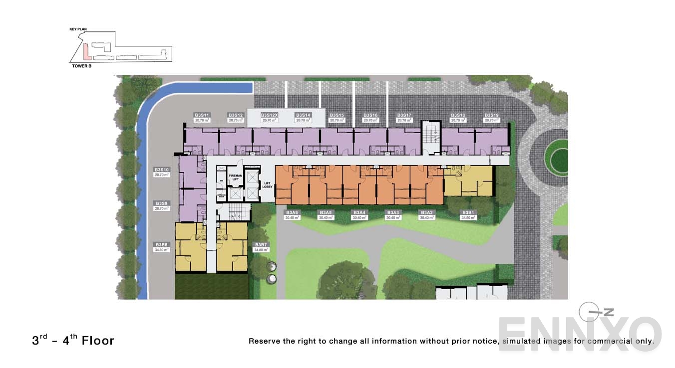 แปลนชั้น 3 - 4 Floor ของโครงการ นิว คอนเน็กซ์ ดอนเมือง