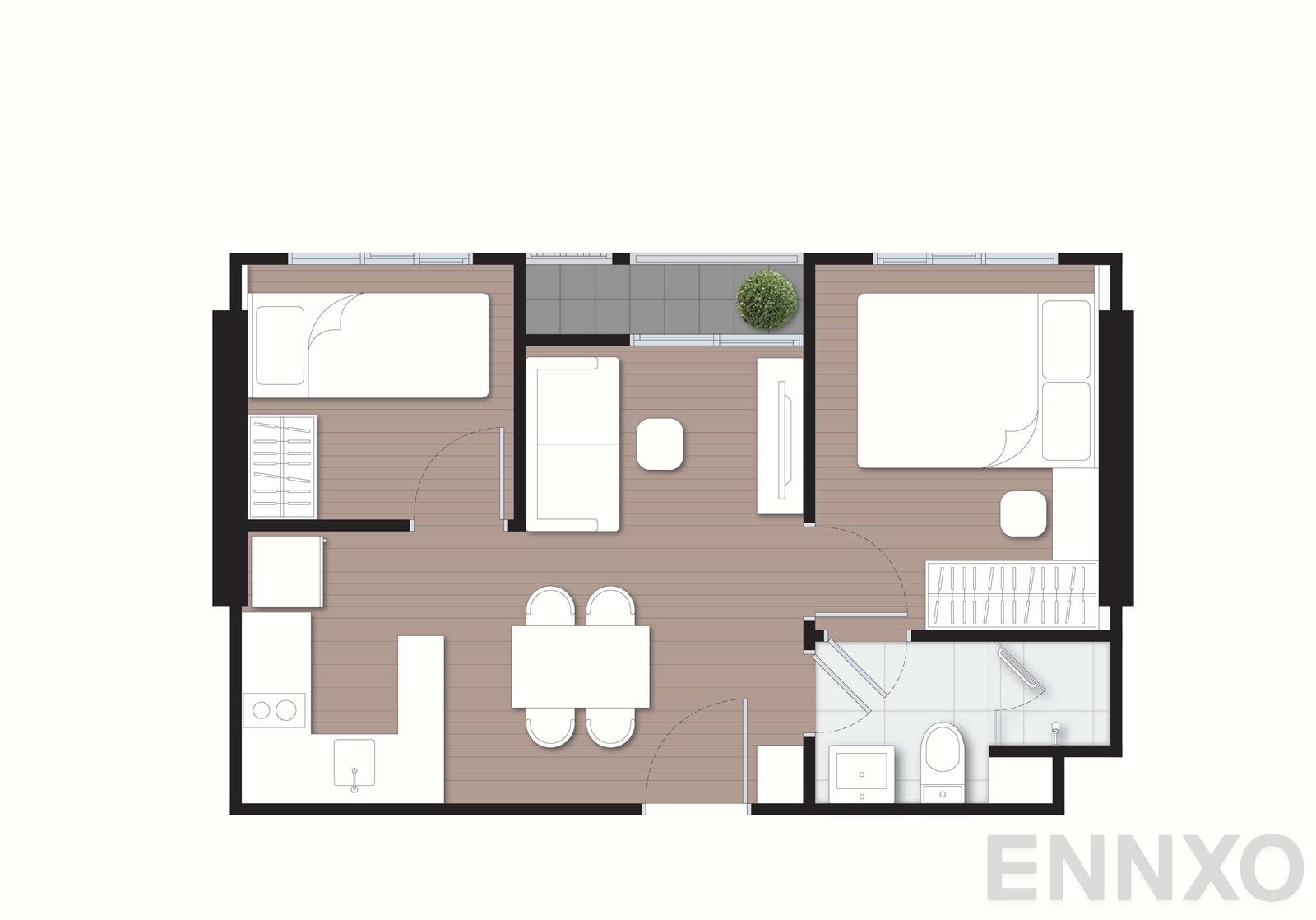 รูปแปลนห้อง B14B8 ของโครงการ นิว คอนเน็กซ์ ดอนเมือง