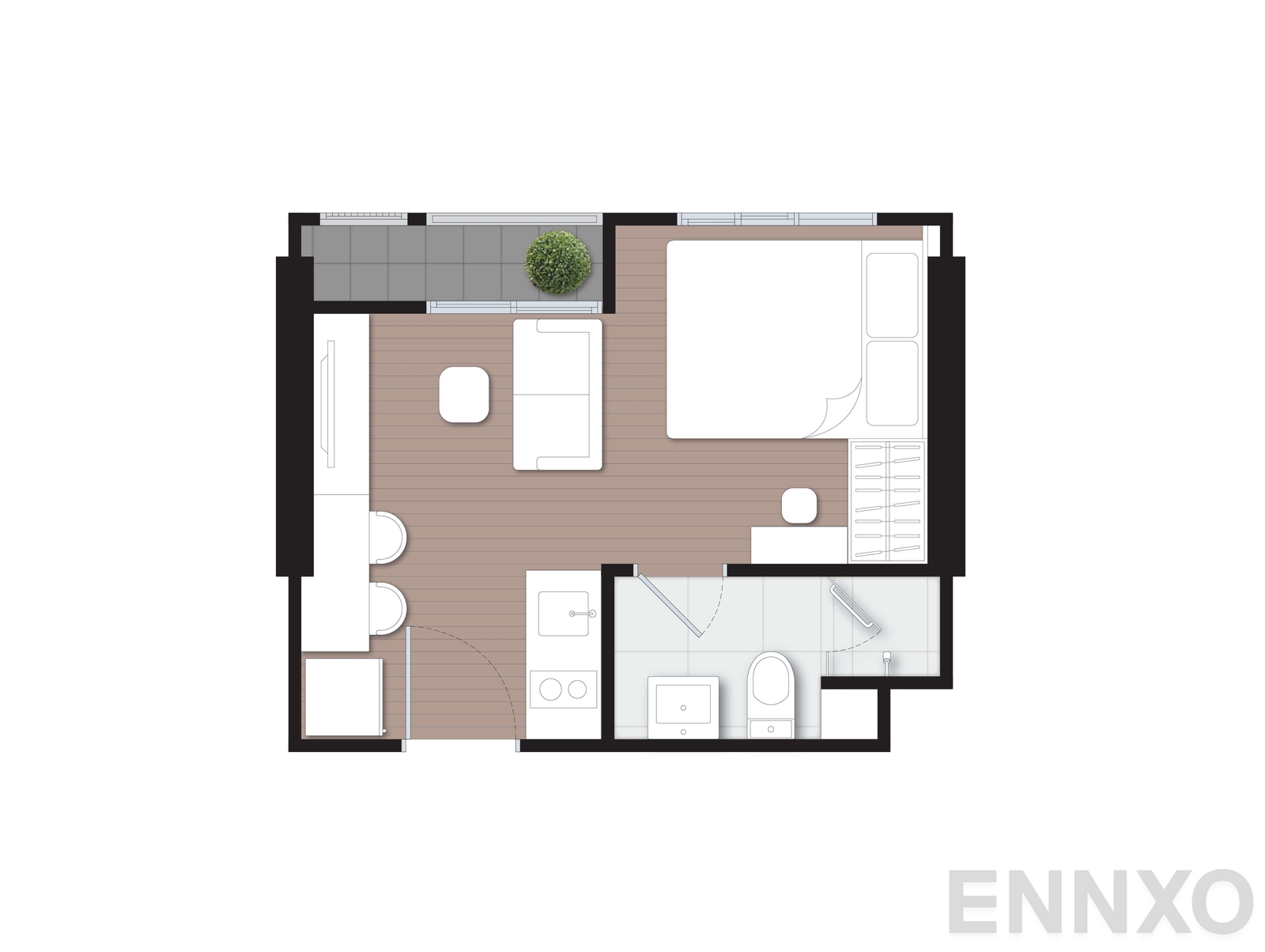 รูปแปลนห้อง C4S11 ของโครงการ นิว คอนเน็กซ์ ดอนเมือง