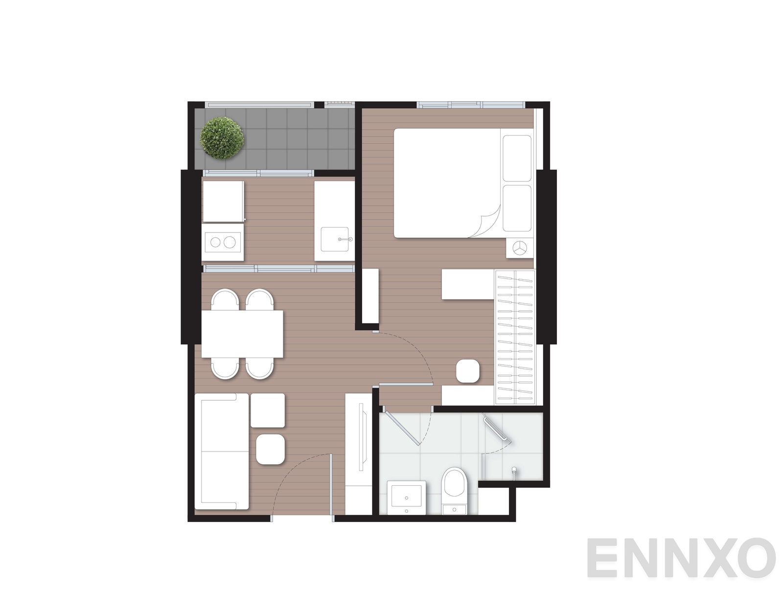 รูปแปลนห้อง D14A4 ของโครงการ นิว คอนเน็กซ์ ดอนเมือง