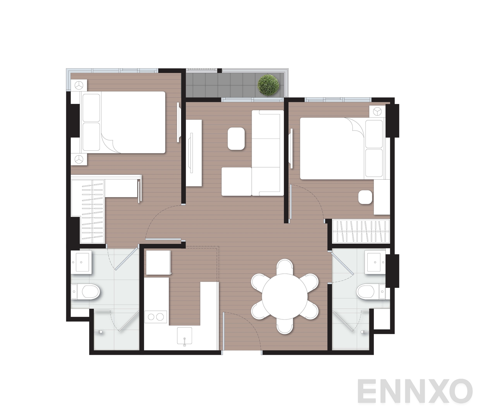 รูปแปลนห้อง E3C1 ของโครงการ นิว คอนเน็กซ์ ดอนเมือง