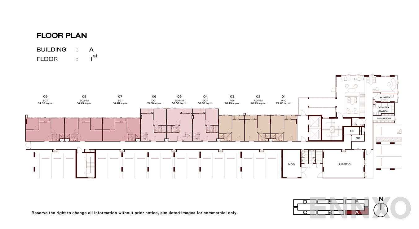 แปลนชั้น 1 Floor ของโครงการ Nue Core Khu Khot Station