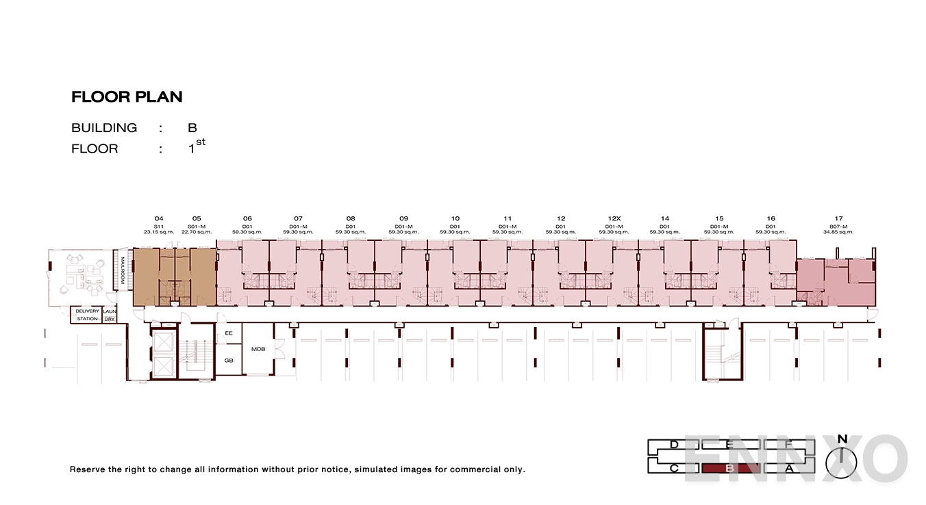 แปลนชั้น 1 Floor ของโครงการ Nue Core Khu Khot Station
