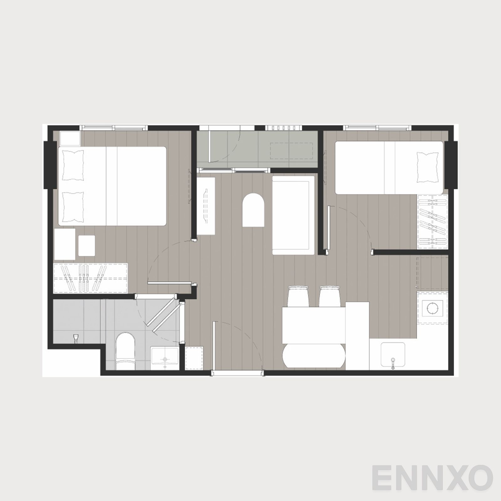 รูปแปลนห้อง 08 ของโครงการ Nue Core Khu Khot Station