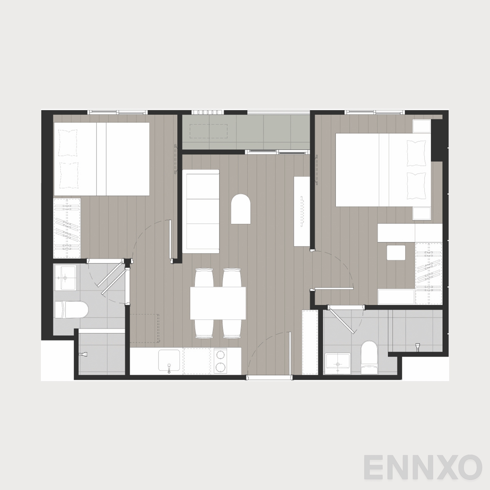 รูปแปลนห้อง 28 ของโครงการ Nue Core Khu Khot Station