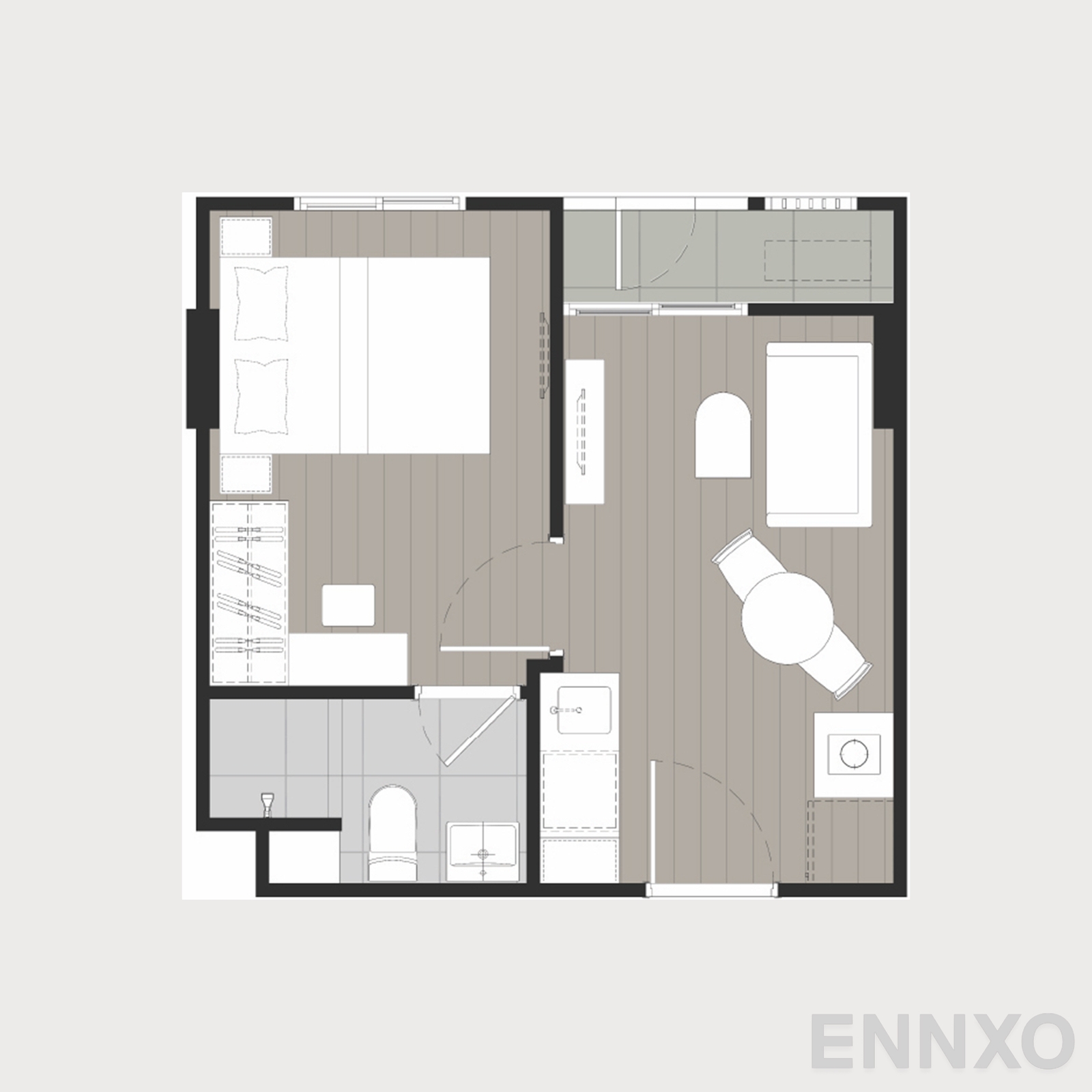 รูปแปลนห้อง 01 ของโครงการ Nue Core Khu Khot Station