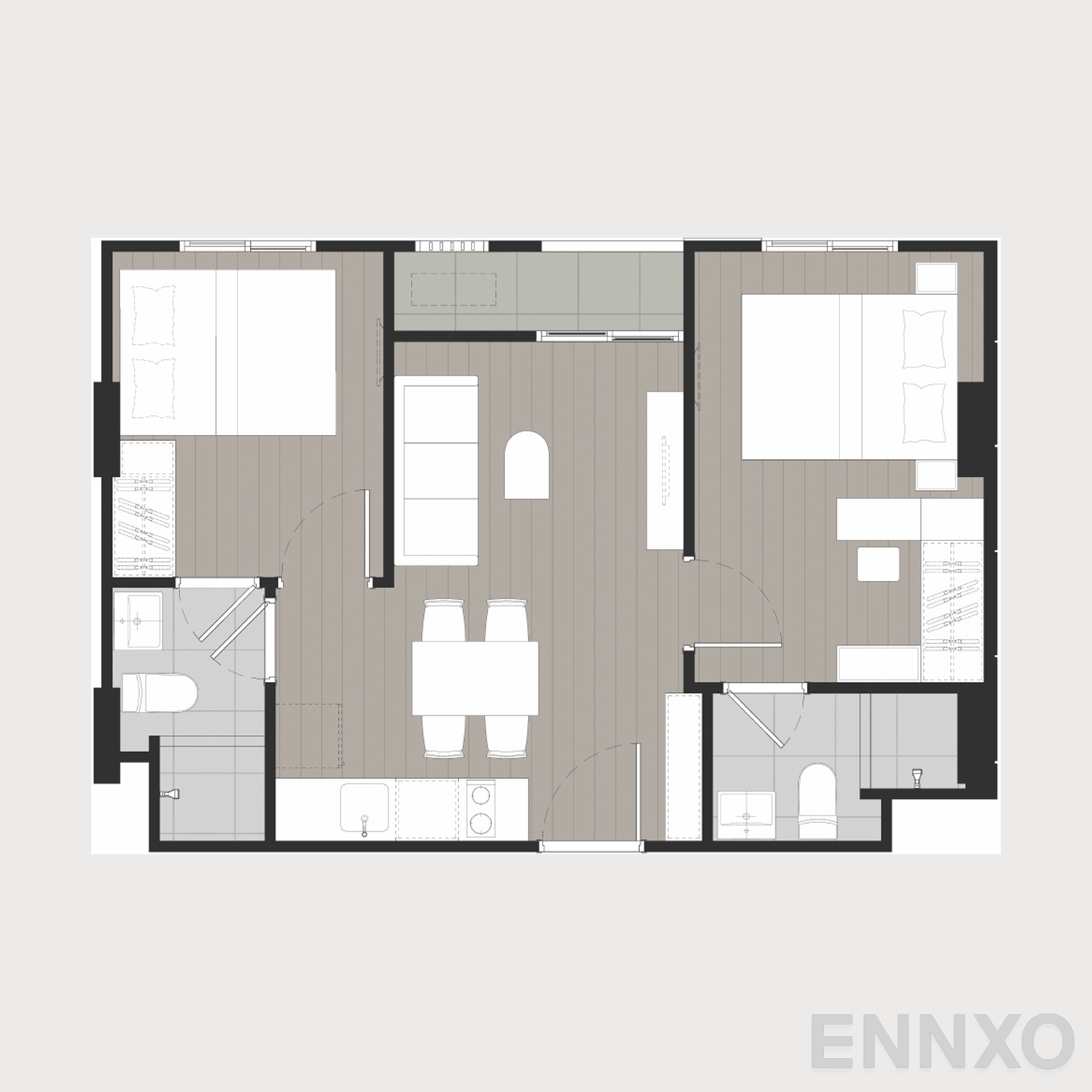 รูปแปลนห้อง 23 ของโครงการ Nue Core Khu Khot Station