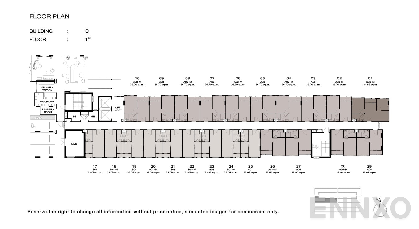 แปลนชั้น 1 Floor ของโครงการ นิว ครอส คูคต สเตชัน