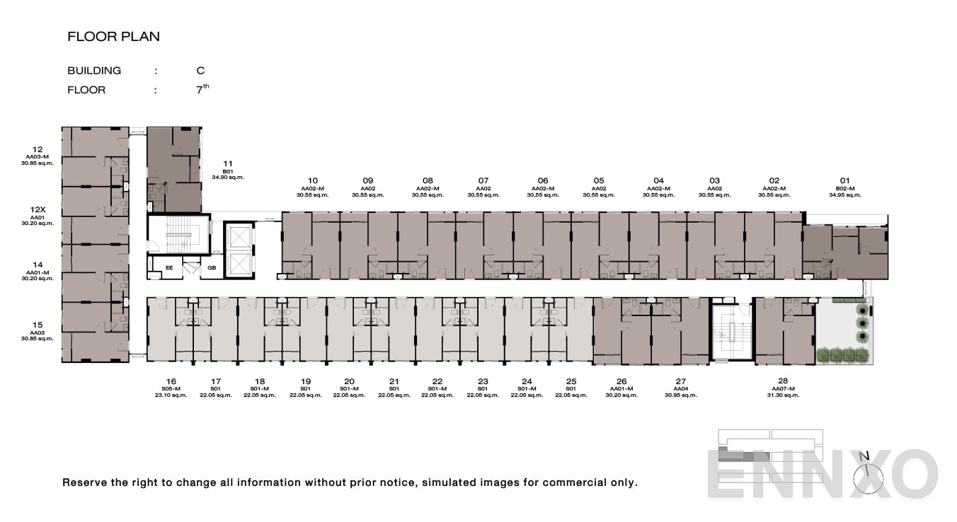 แปลนชั้น 7 Floor ของโครงการ นิว ครอส คูคต สเตชัน