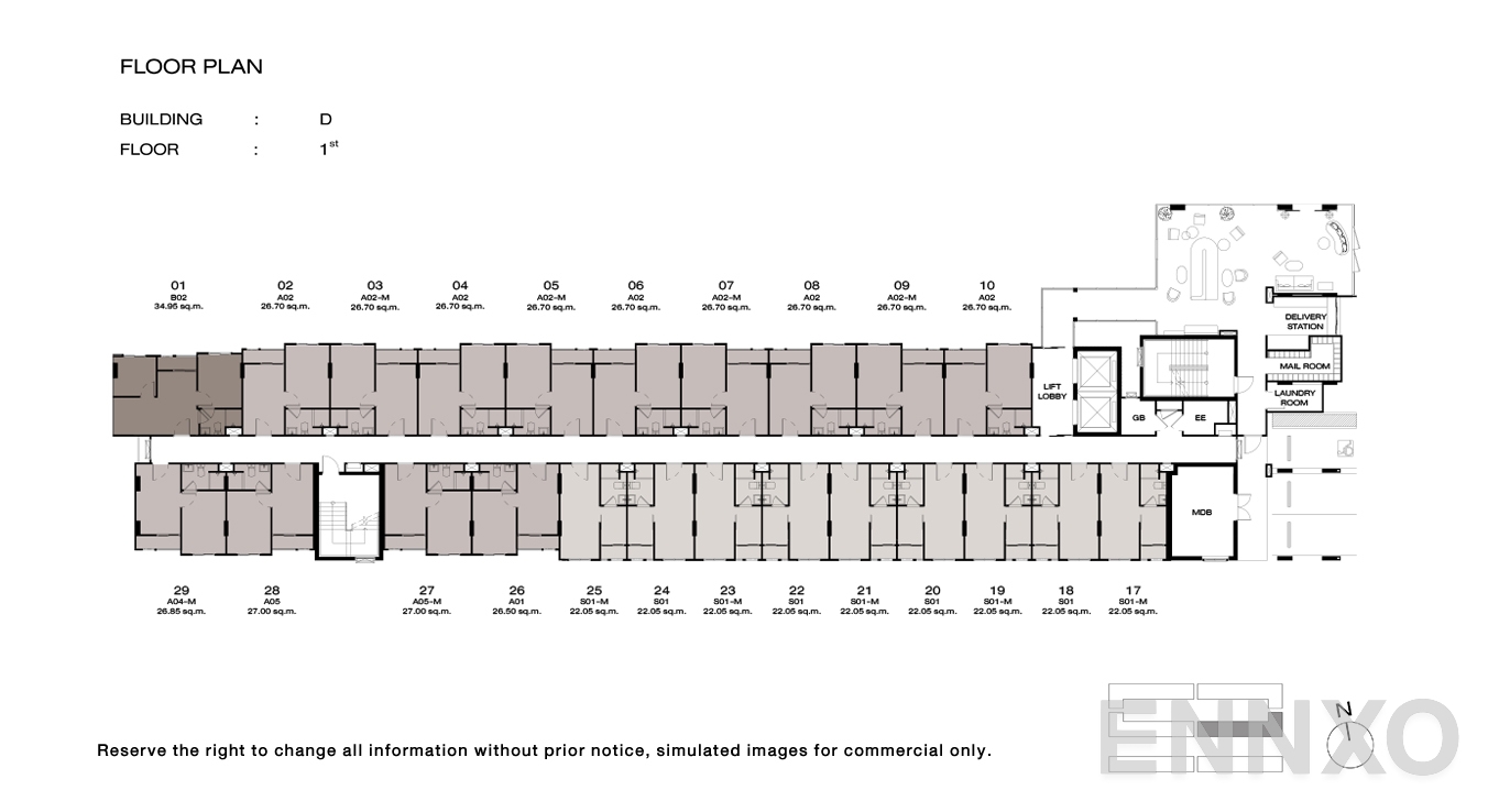 แปลนชั้น 1 Floor ของโครงการ นิว ครอส คูคต สเตชัน