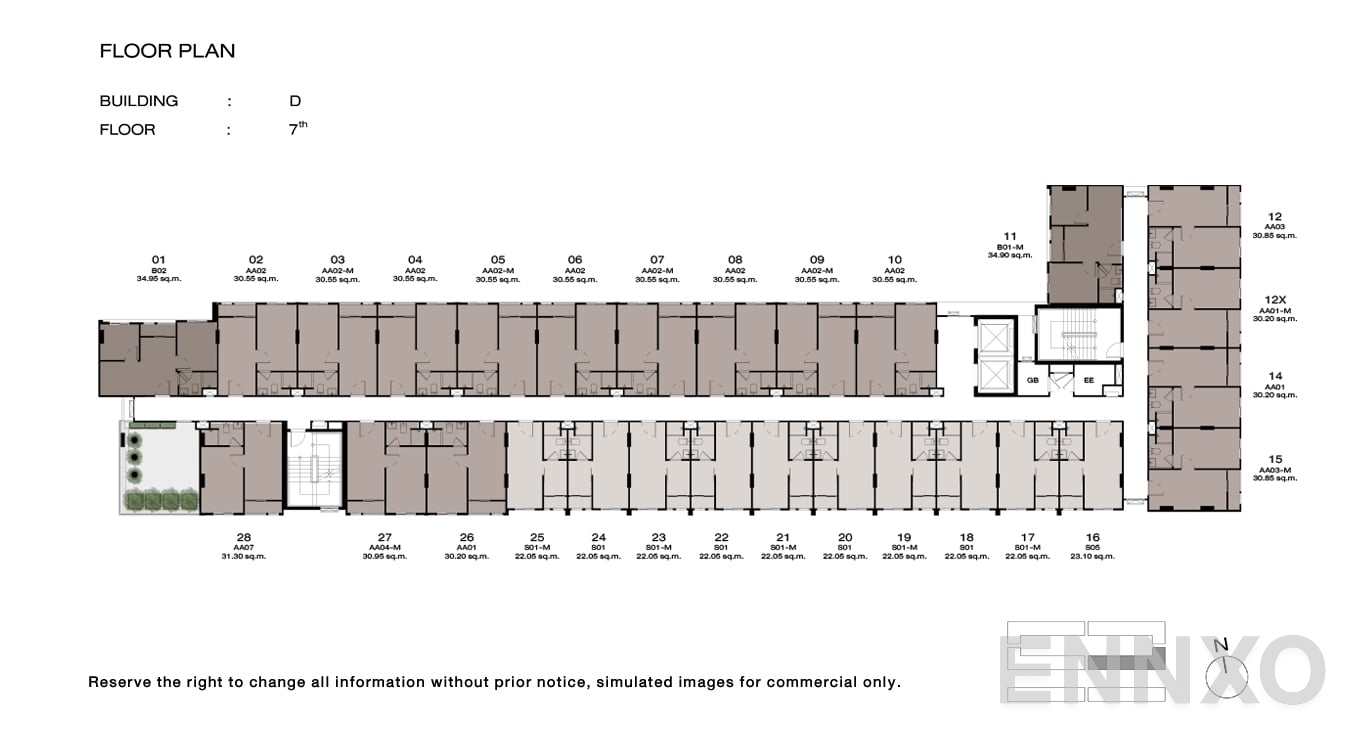 แปลนชั้น 7 Floor ของโครงการ นิว ครอส คูคต สเตชัน