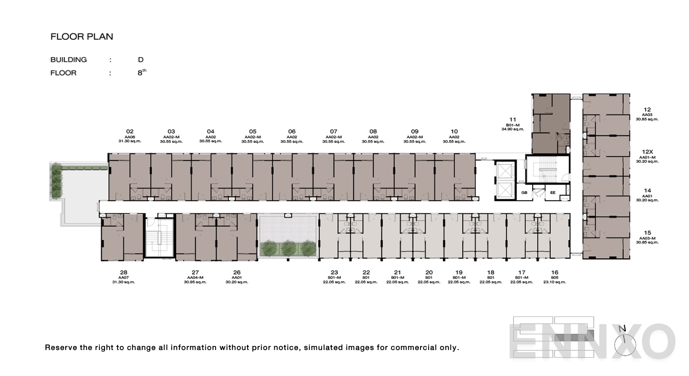 แปลนชั้น 8 Floor ของโครงการ นิว ครอส คูคต สเตชัน