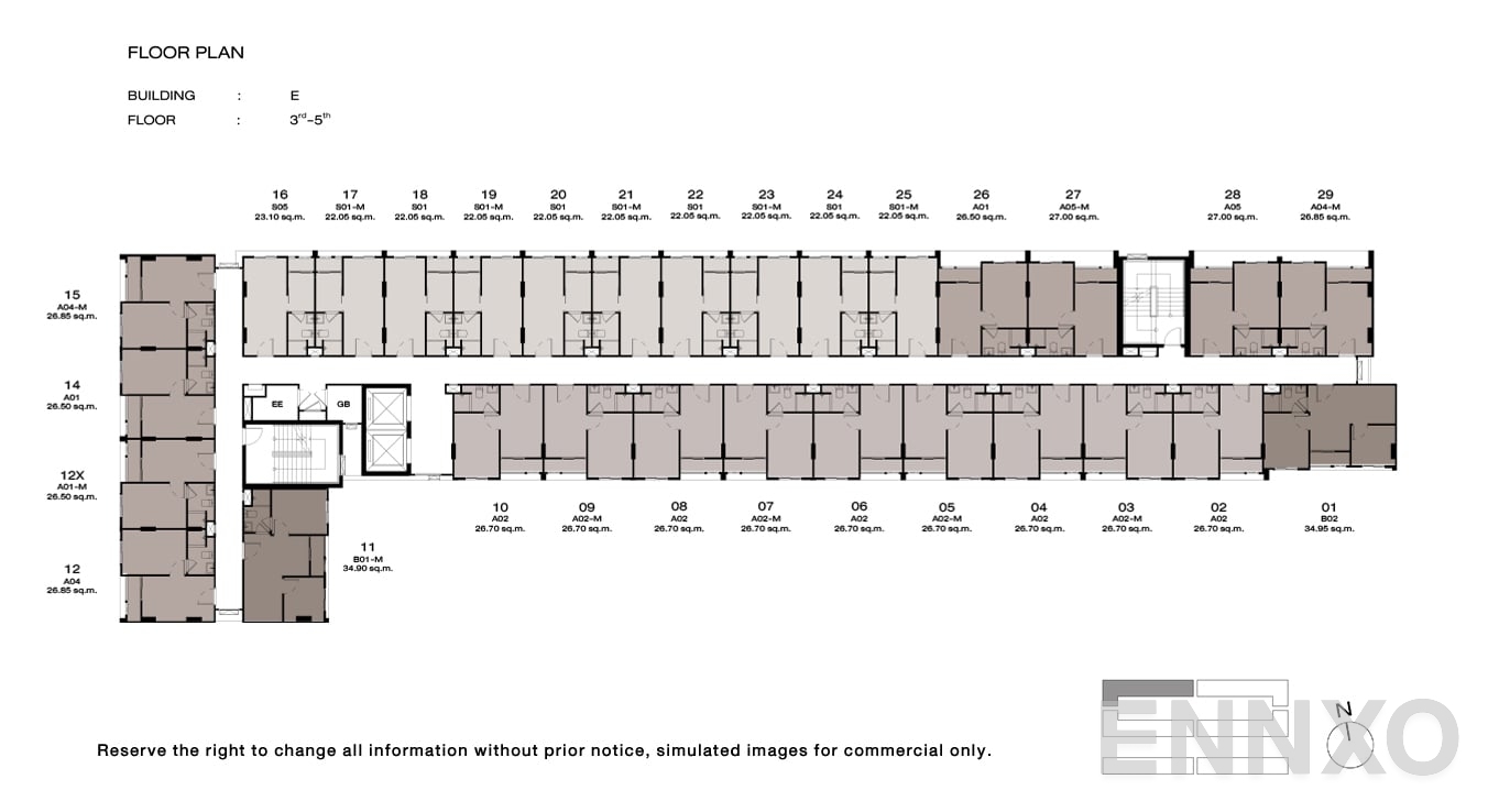 แปลนชั้น 3 - 5 Floor ของโครงการ นิว ครอส คูคต สเตชัน