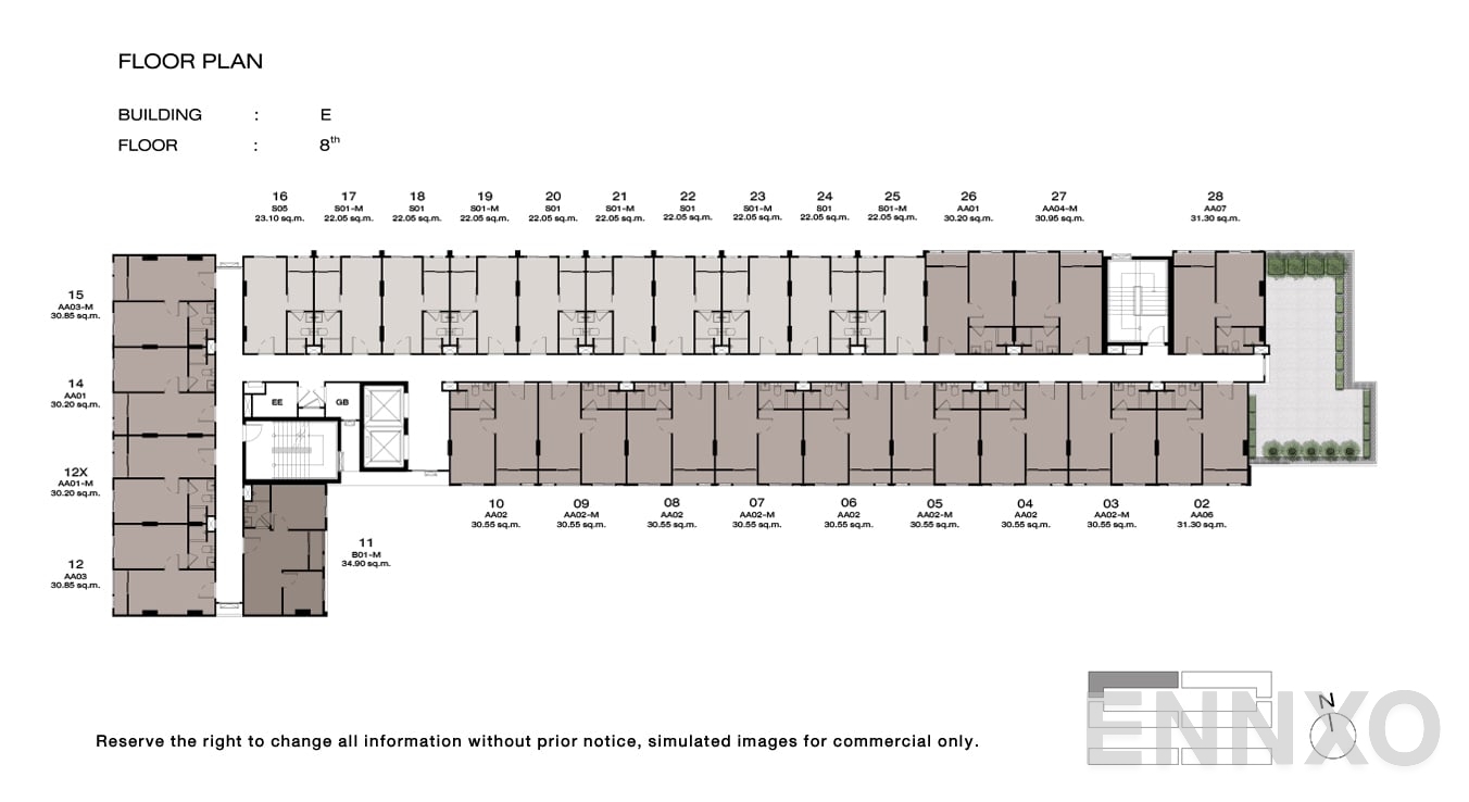 แปลนชั้น 8 Floor ของโครงการ นิว ครอส คูคต สเตชัน