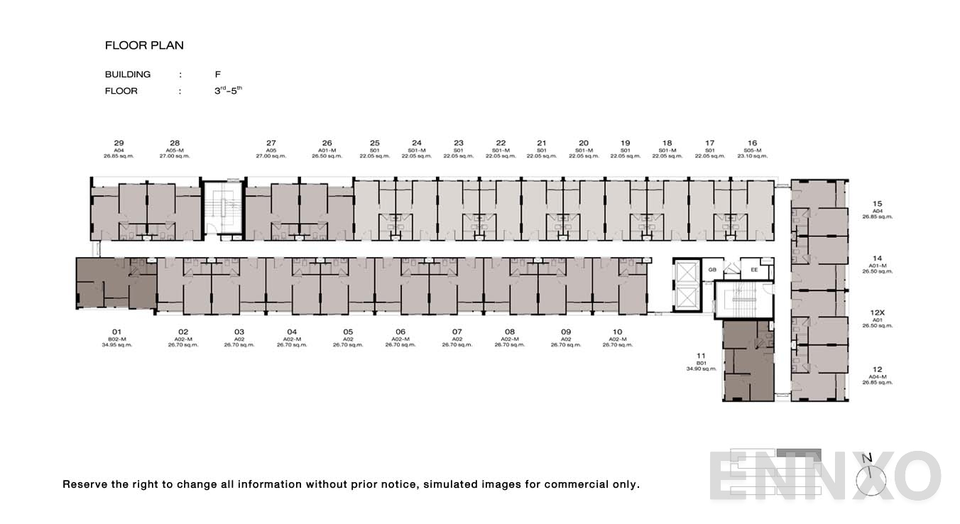 แปลนชั้น 3 - 5 Floor ของโครงการ นิว ครอส คูคต สเตชัน