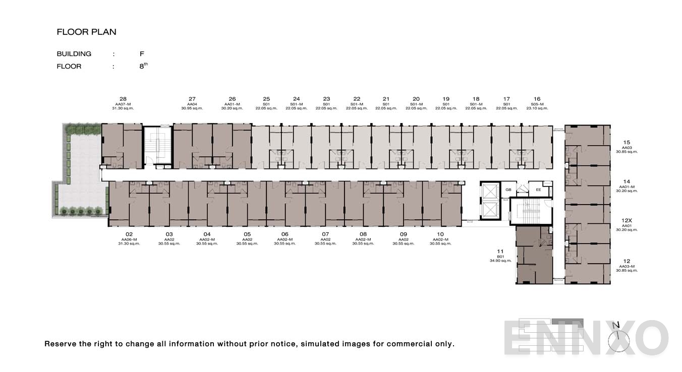 แปลนชั้น 8 Floor ของโครงการ นิว ครอส คูคต สเตชัน