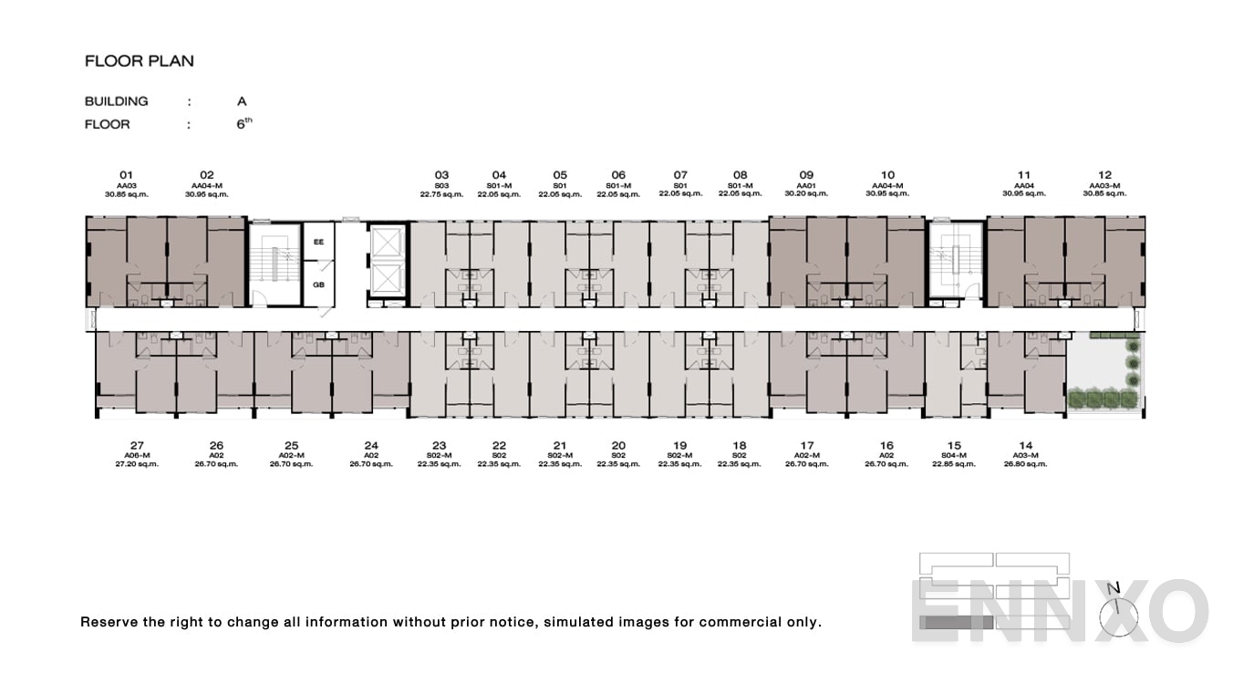 แปลนชั้น 6 Floor ของโครงการ นิว ครอส คูคต สเตชัน