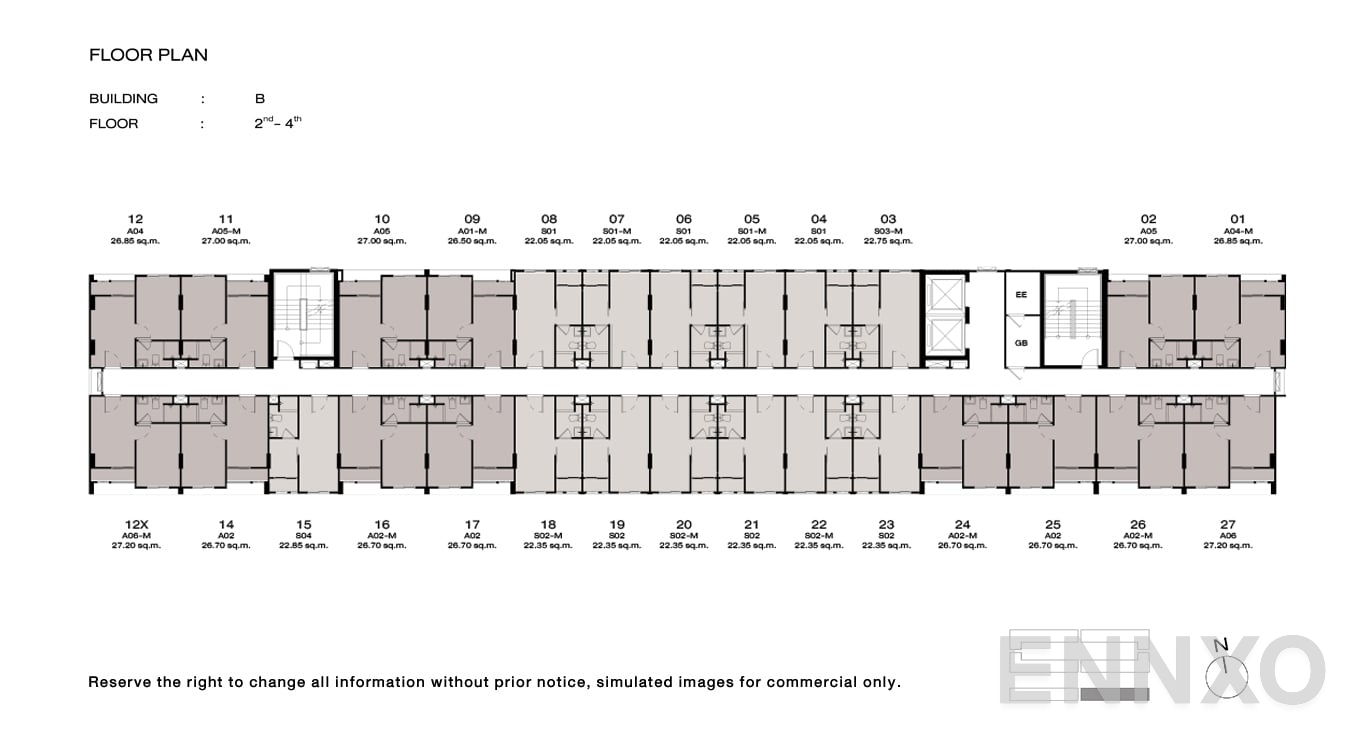 แปลนชั้น 2 - 4 Floor ของโครงการ นิว ครอส คูคต สเตชัน