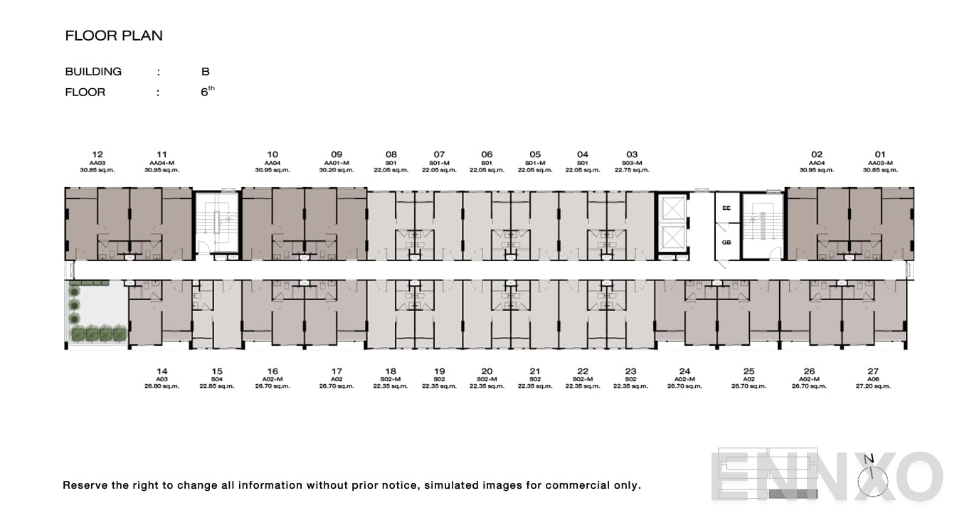 แปลนชั้น 6 Floor ของโครงการ นิว ครอส คูคต สเตชัน