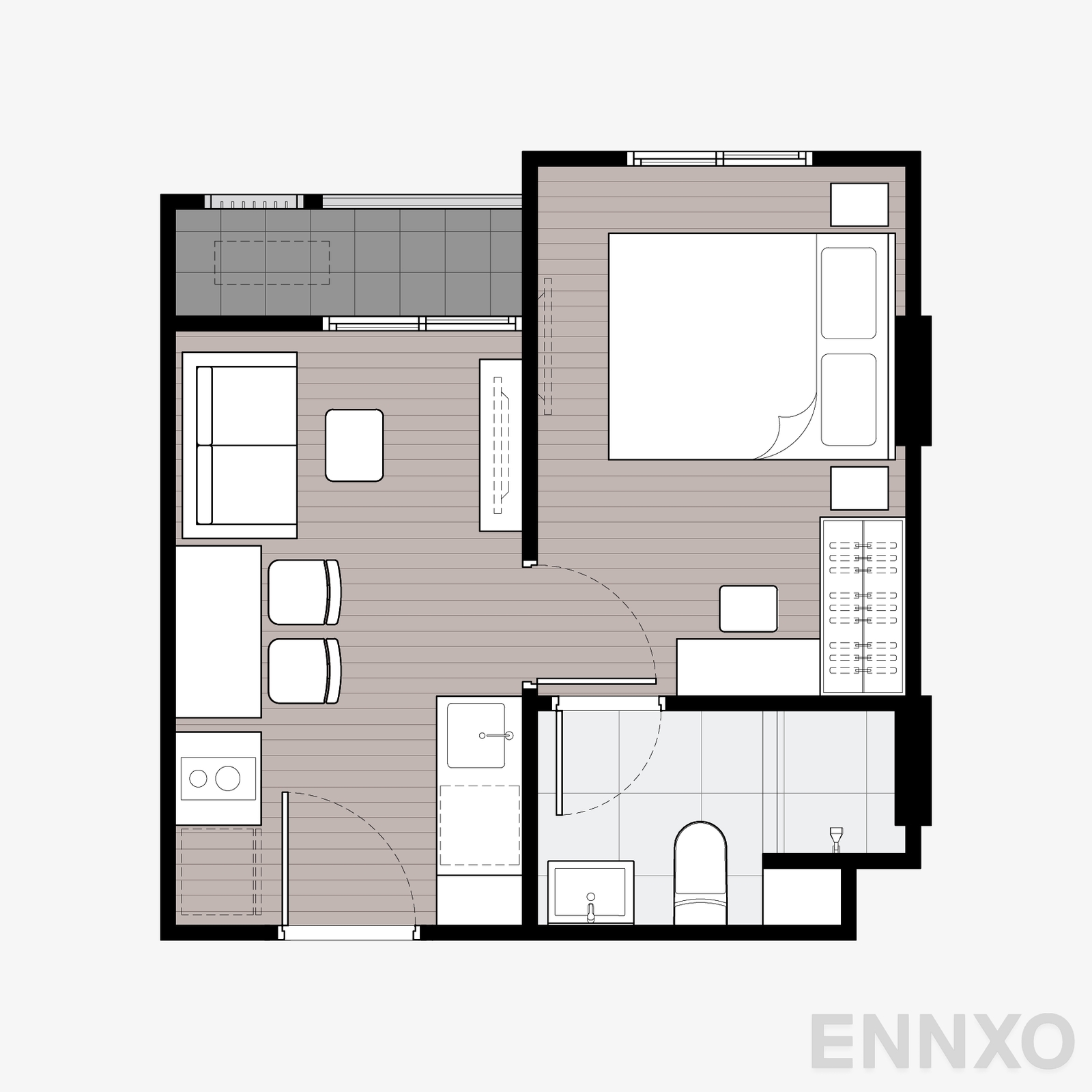 รูปแปลนห้อง 28 ของโครงการ นิว ครอส คูคต สเตชัน