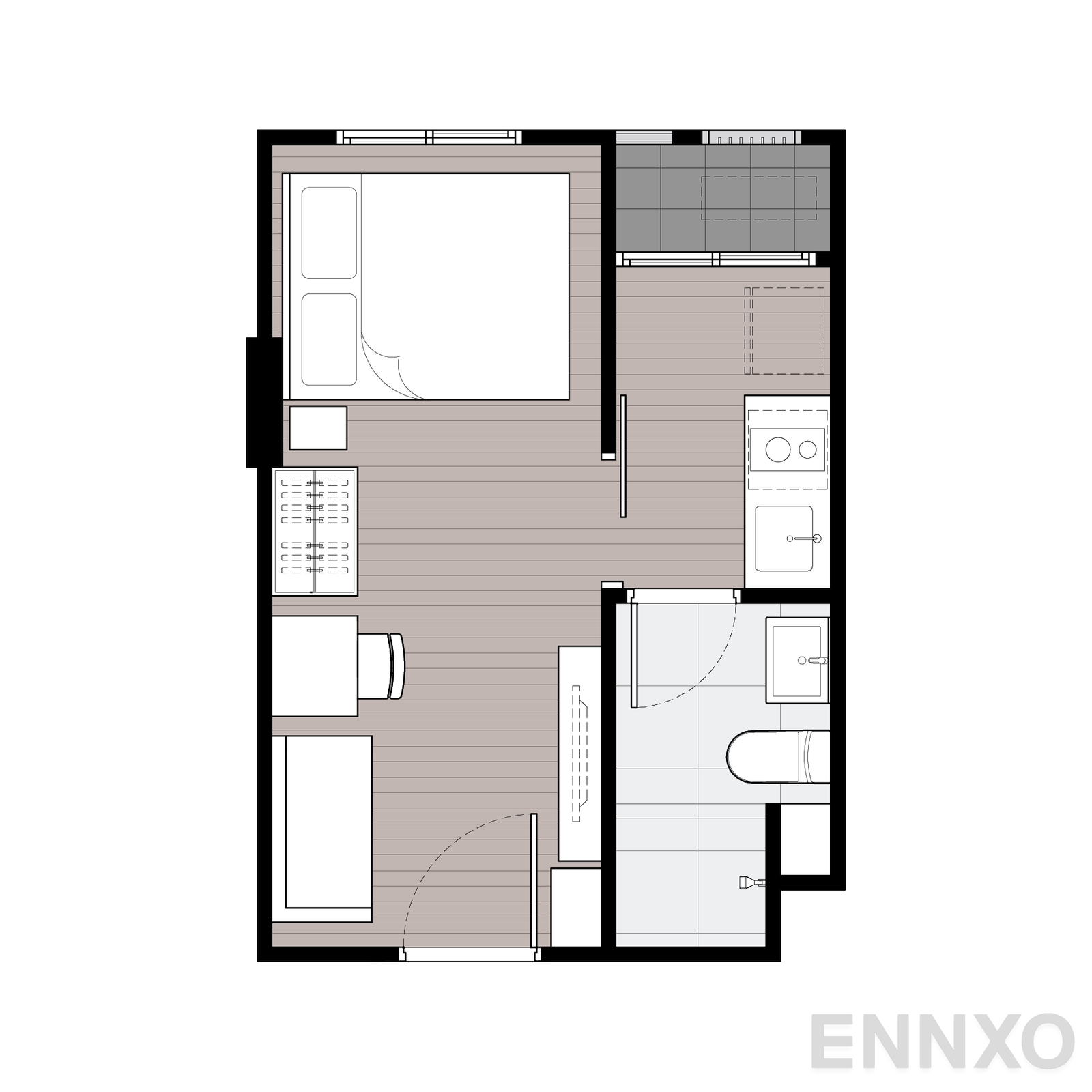 รูปแปลนห้อง 21 ของโครงการ นิว ครอส คูคต สเตชัน