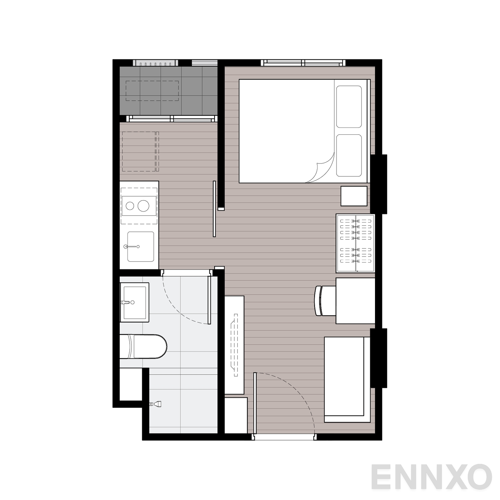 รูปแปลนห้อง 21 ของโครงการ นิว ครอส คูคต สเตชัน