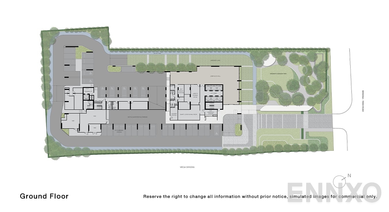 แปลนชั้น Ground Floor ของโครงการ นิว เมกา พลัส บางนา