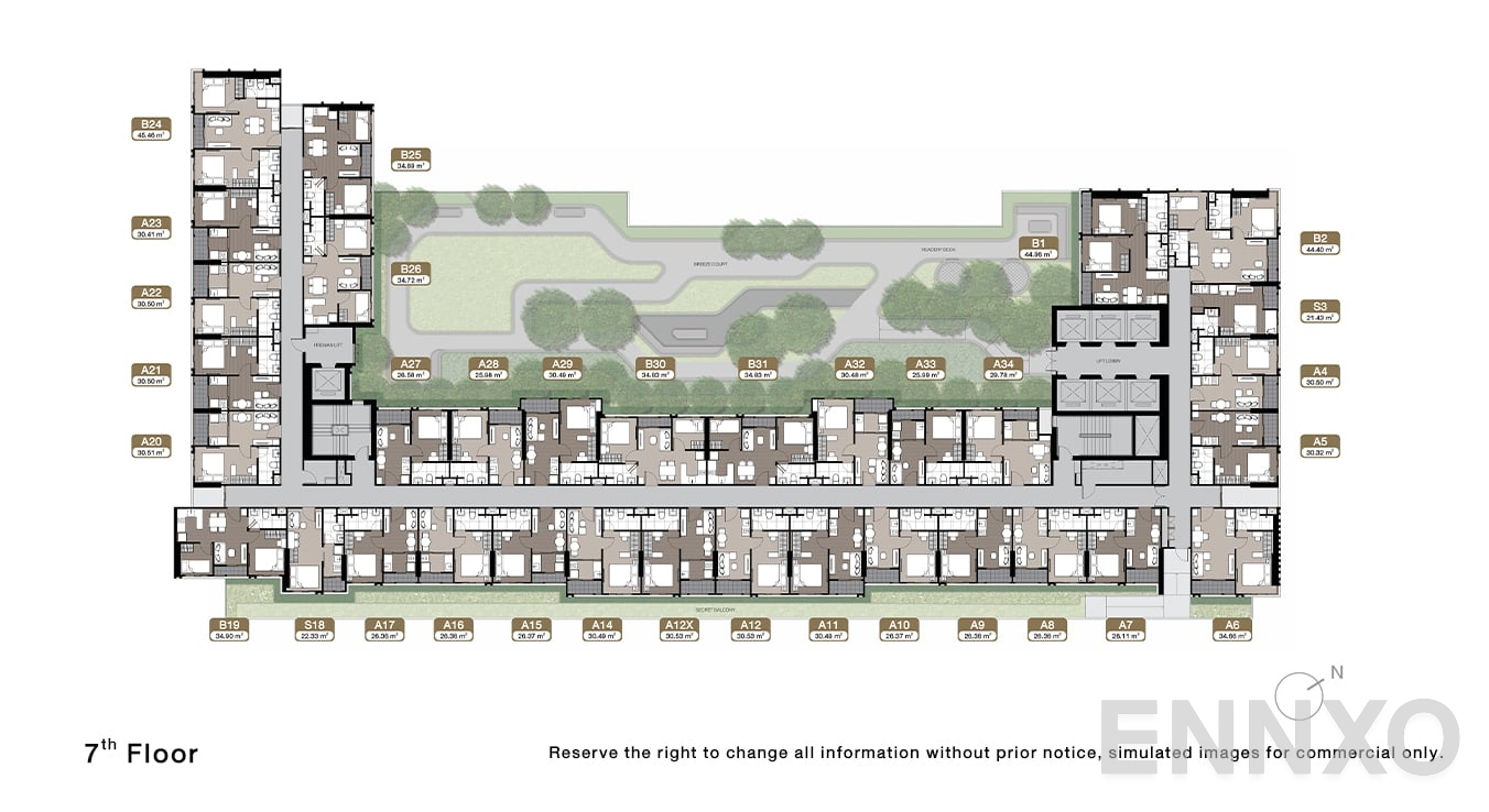 แปลนชั้น 7 Floor ของโครงการ นิว เมกา พลัส บางนา