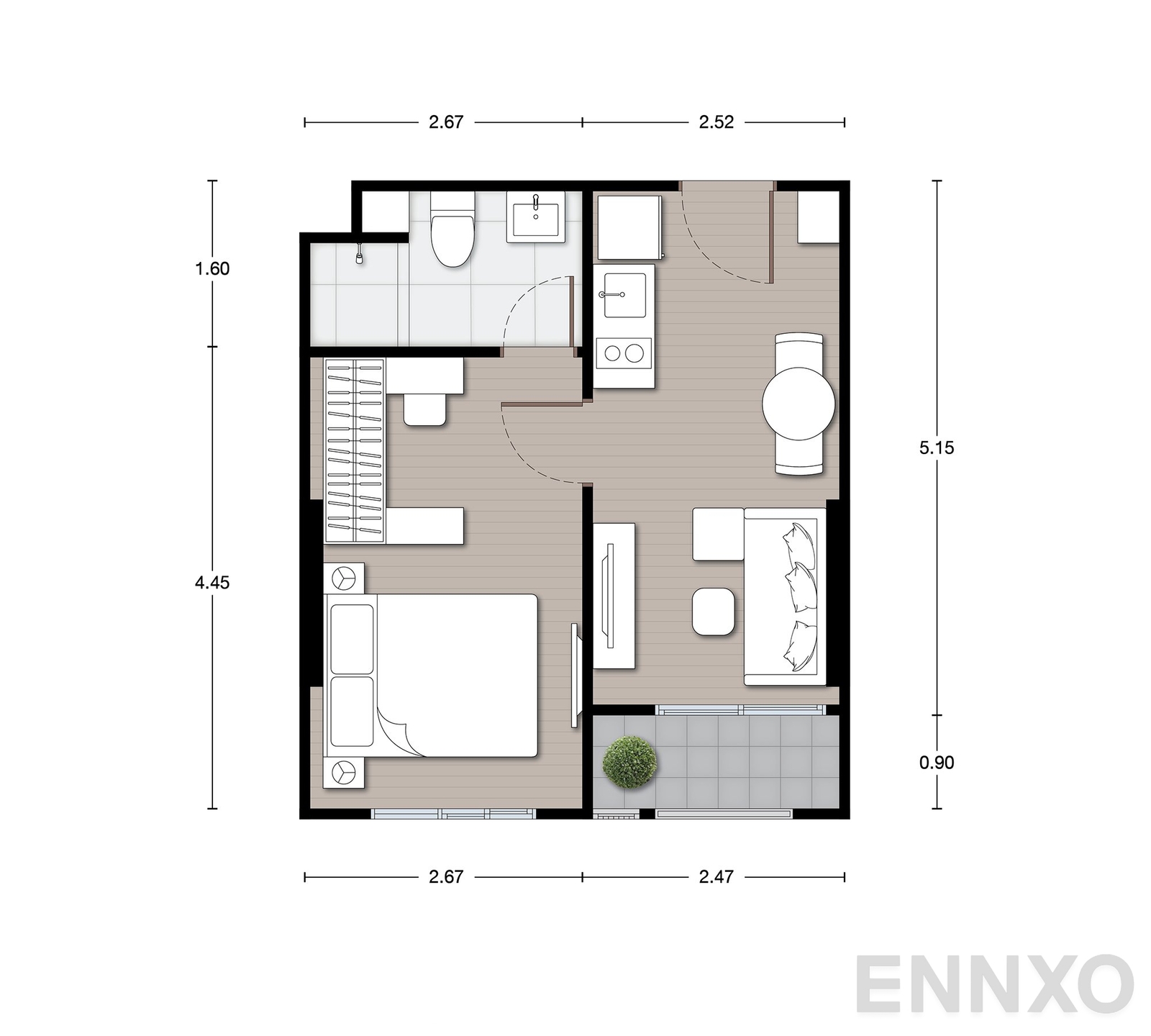 รูปแปลนห้อง A11 ของโครงการ นิว เมกา พลัส บางนา