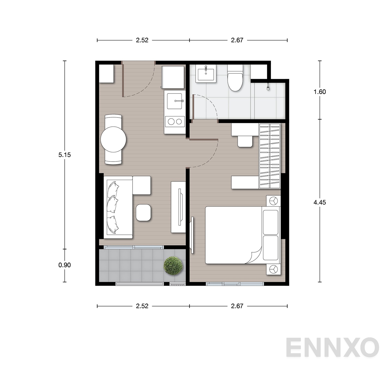 รูปแปลนห้อง A12 ของโครงการ นิว เมกา พลัส บางนา