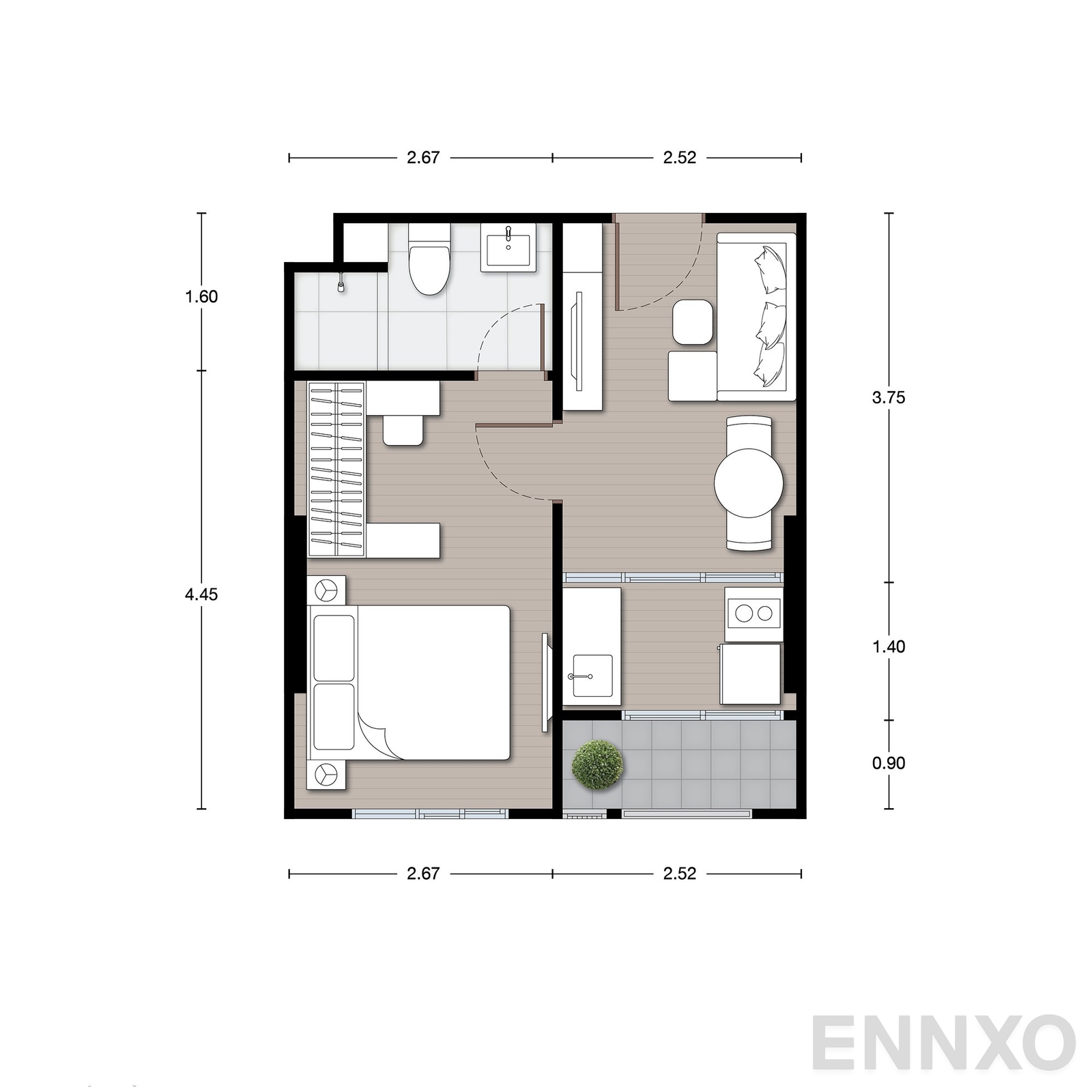รูปแปลนห้อง A12X ของโครงการ นิว เมกา พลัส บางนา