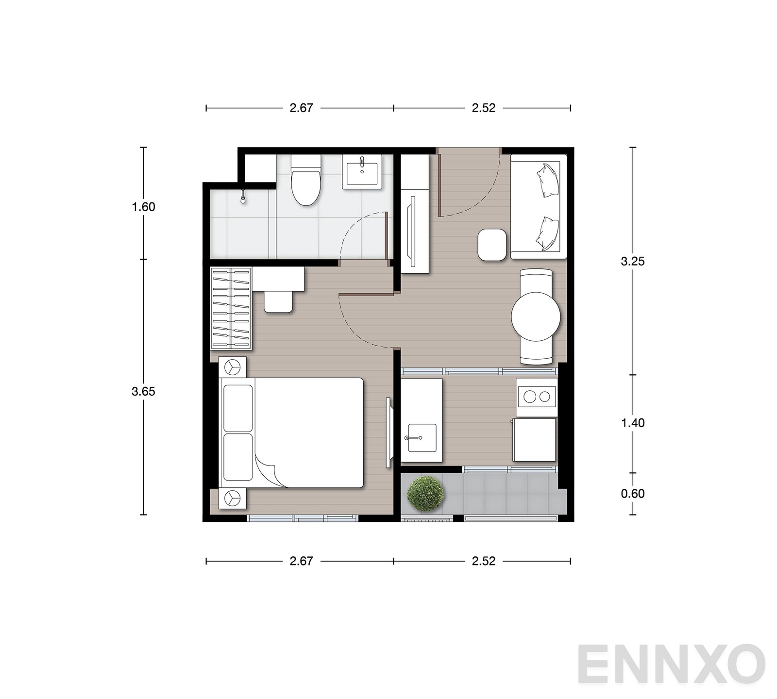 รูปแปลนห้อง A15 ของโครงการ นิว เมกา พลัส บางนา