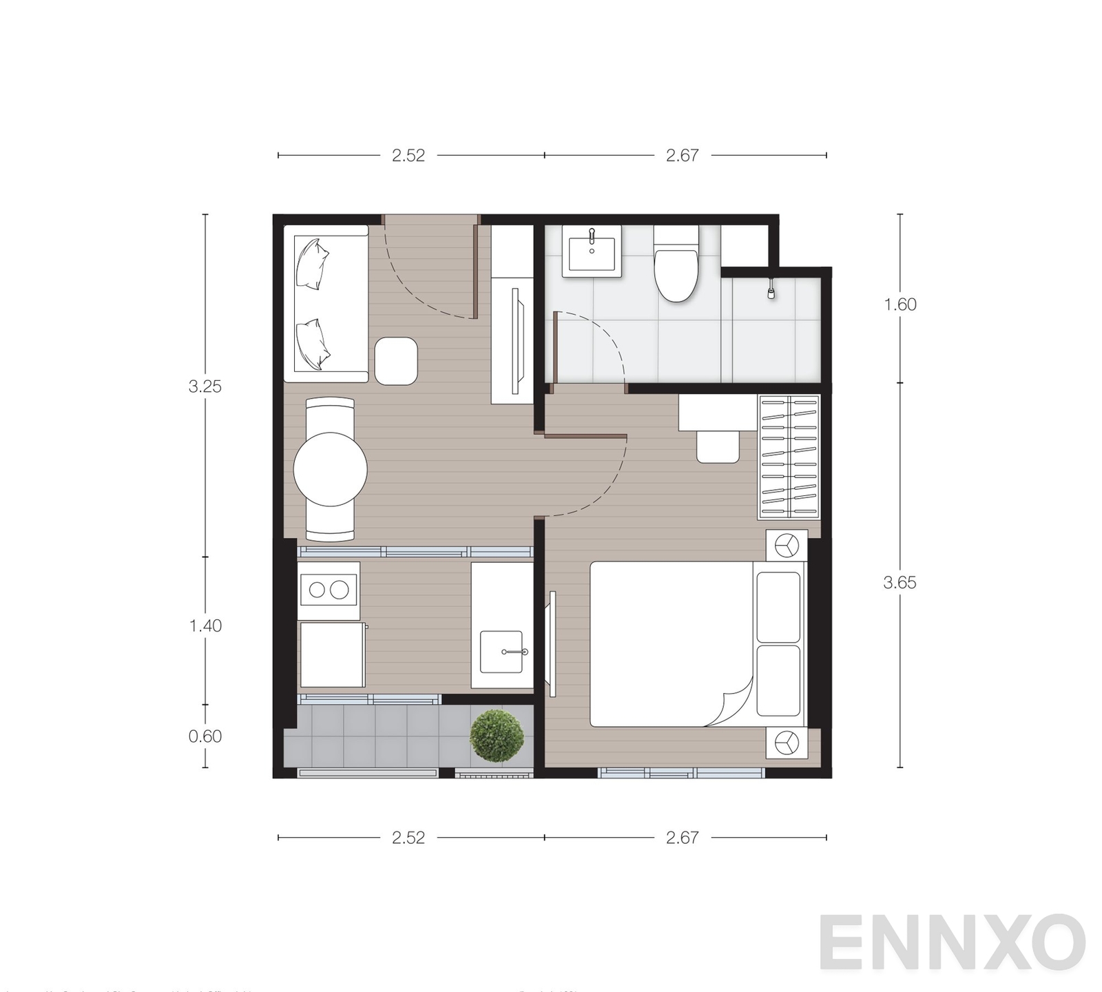 รูปแปลนห้อง A16 ของโครงการ นิว เมกา พลัส บางนา
