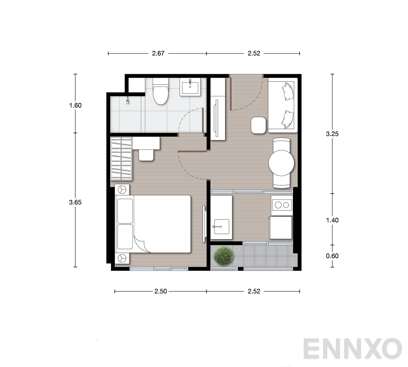 รูปแปลนห้อง A17 ของโครงการ นิว เมกา พลัส บางนา