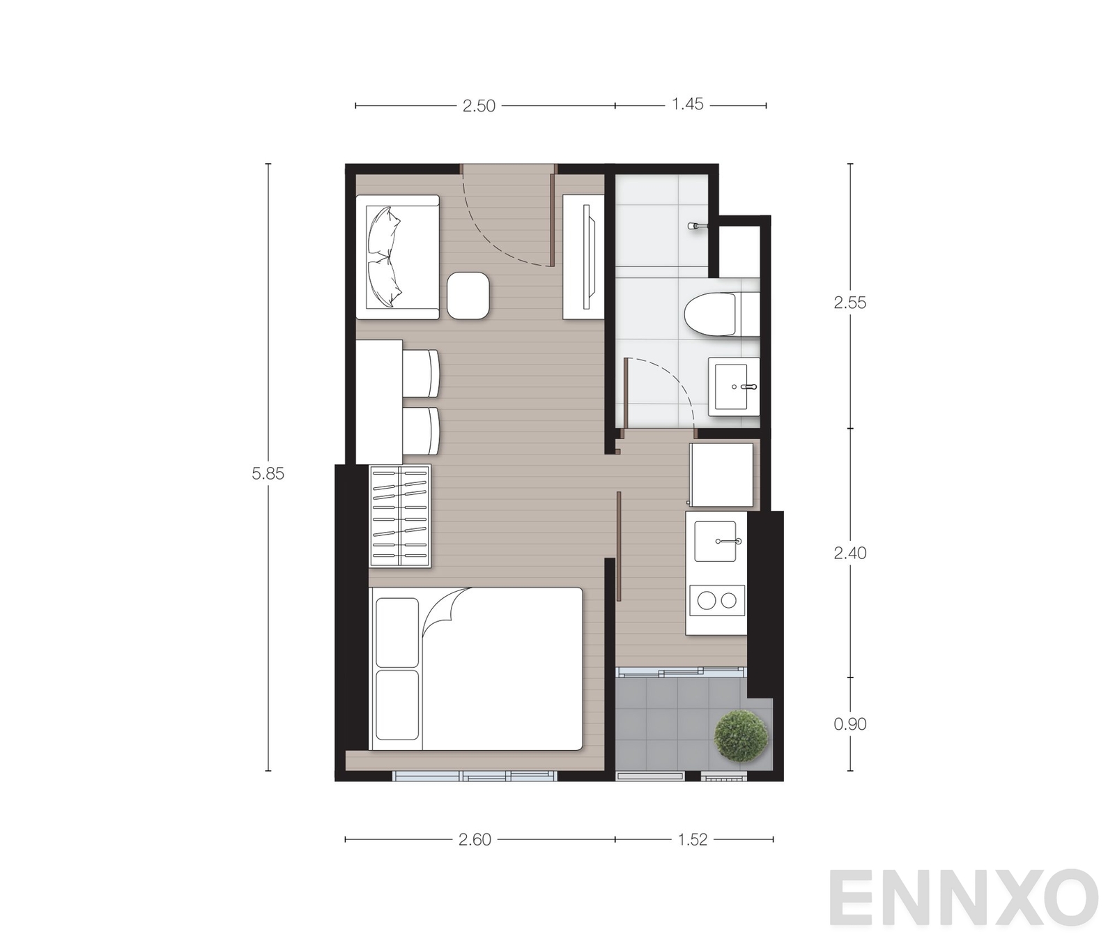 รูปแปลนห้อง S18 ของโครงการ นิว เมกา พลัส บางนา