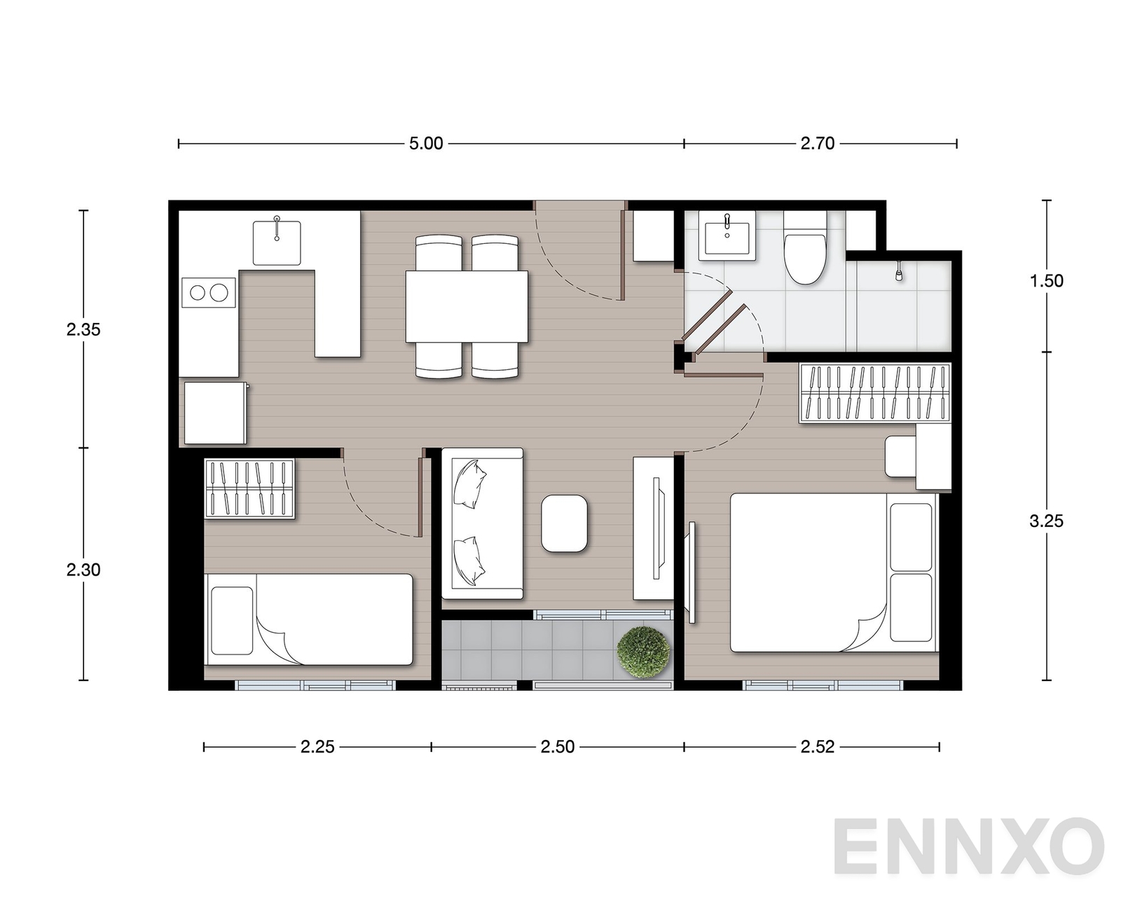 รูปแปลนห้อง B19 ของโครงการ นิว เมกา พลัส บางนา